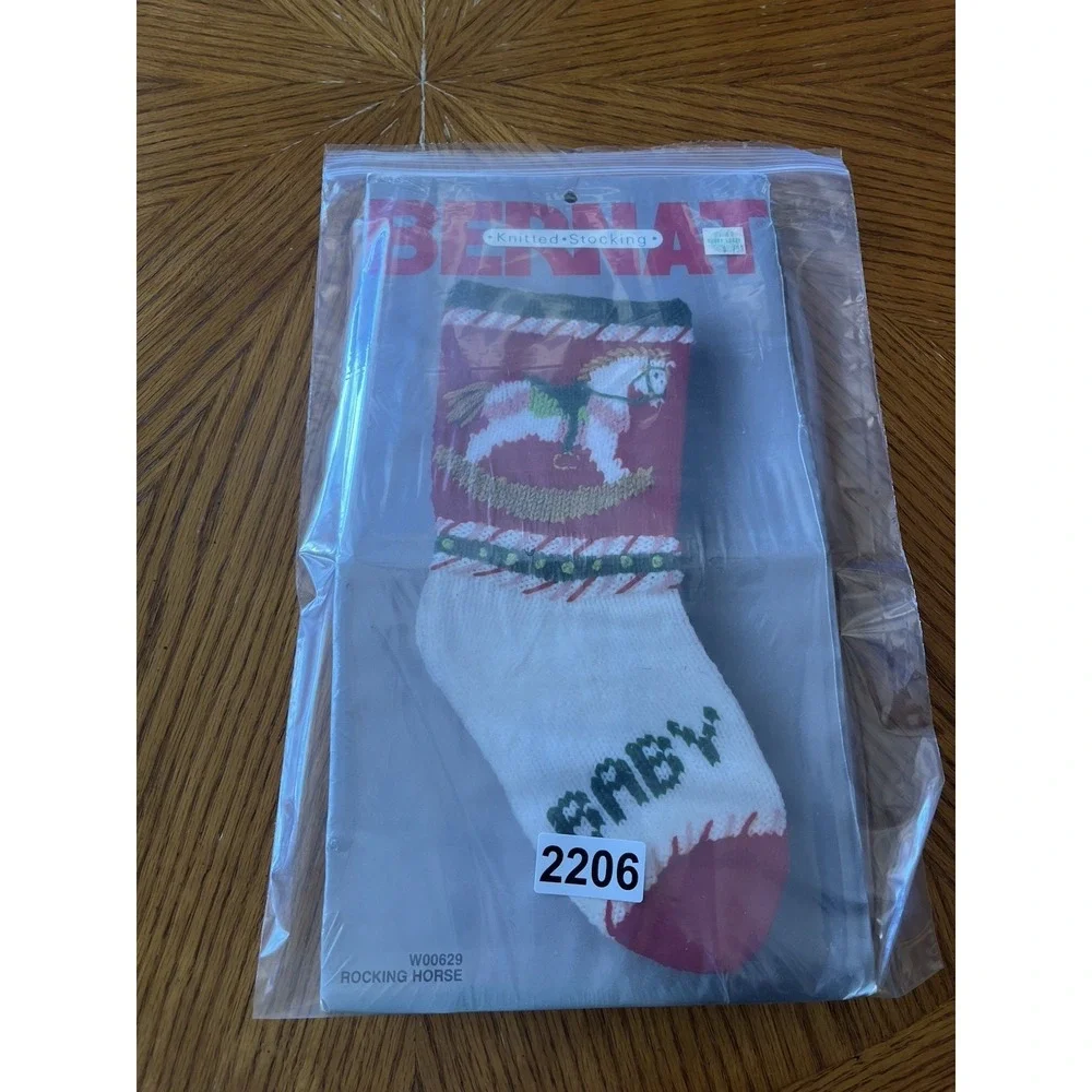 Bernat Christmas Stocking Kit Knit Knitted 1980s Rocking Horse NEW Vintage